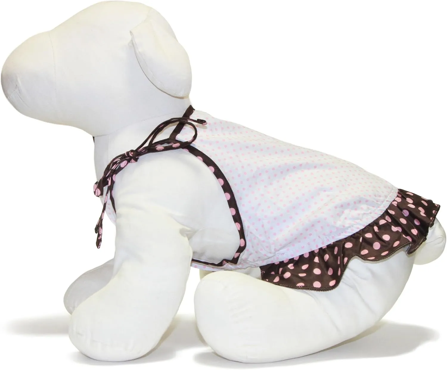 Gooby Spaghetti Strap Dress for Dogs, Small, Pink Polka Dot