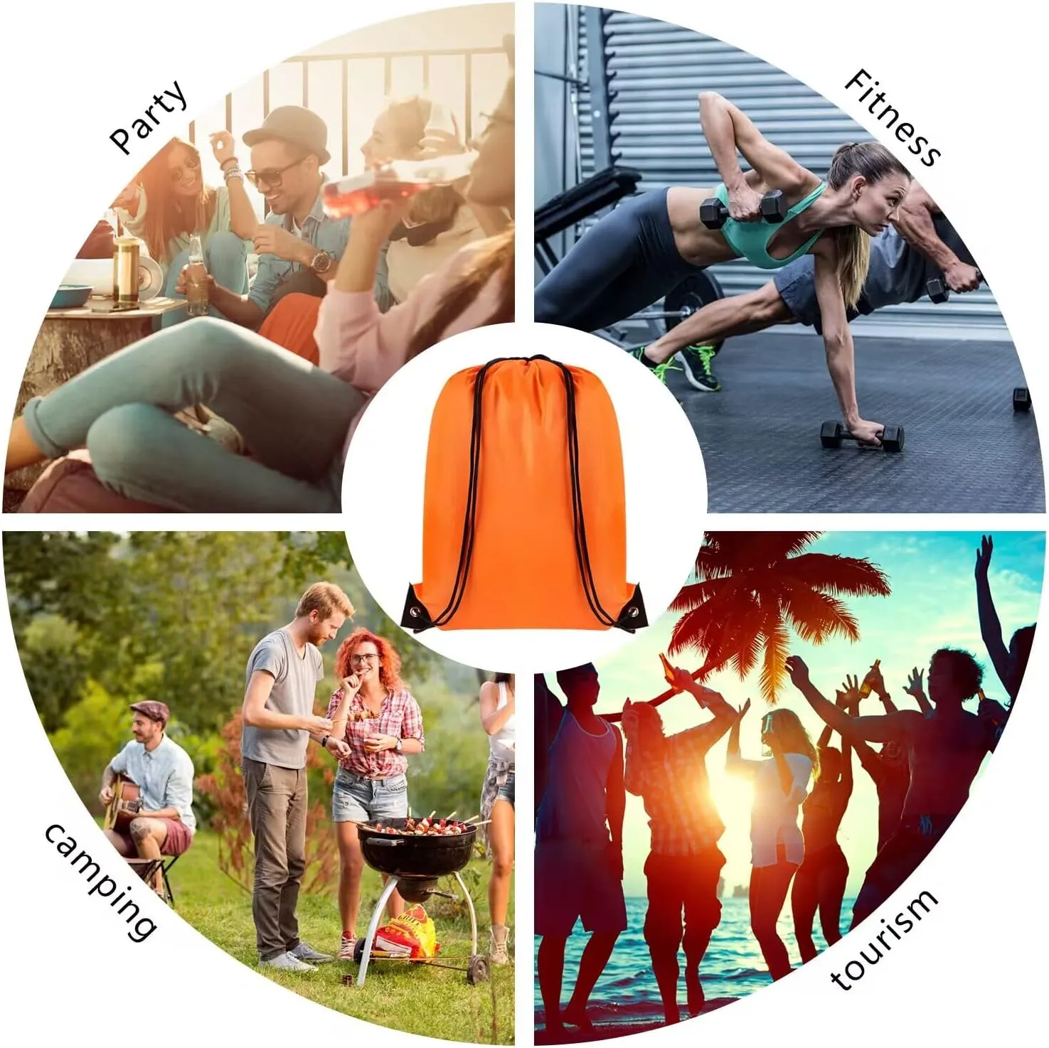 GoodtoU 32 Pcs Multicolor Drawstring Gym Backpack Bulk 16 Colors 15.5" x 13.5" Unisex Casual Sports Multi-Sport Foldable Cinch Bag
