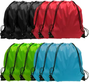 GoodtoU Drawstring Bag 12 Pack Drawsting Backpack Bags Bulk Draw String Sport Bag for Gym Party Trip 4 Color