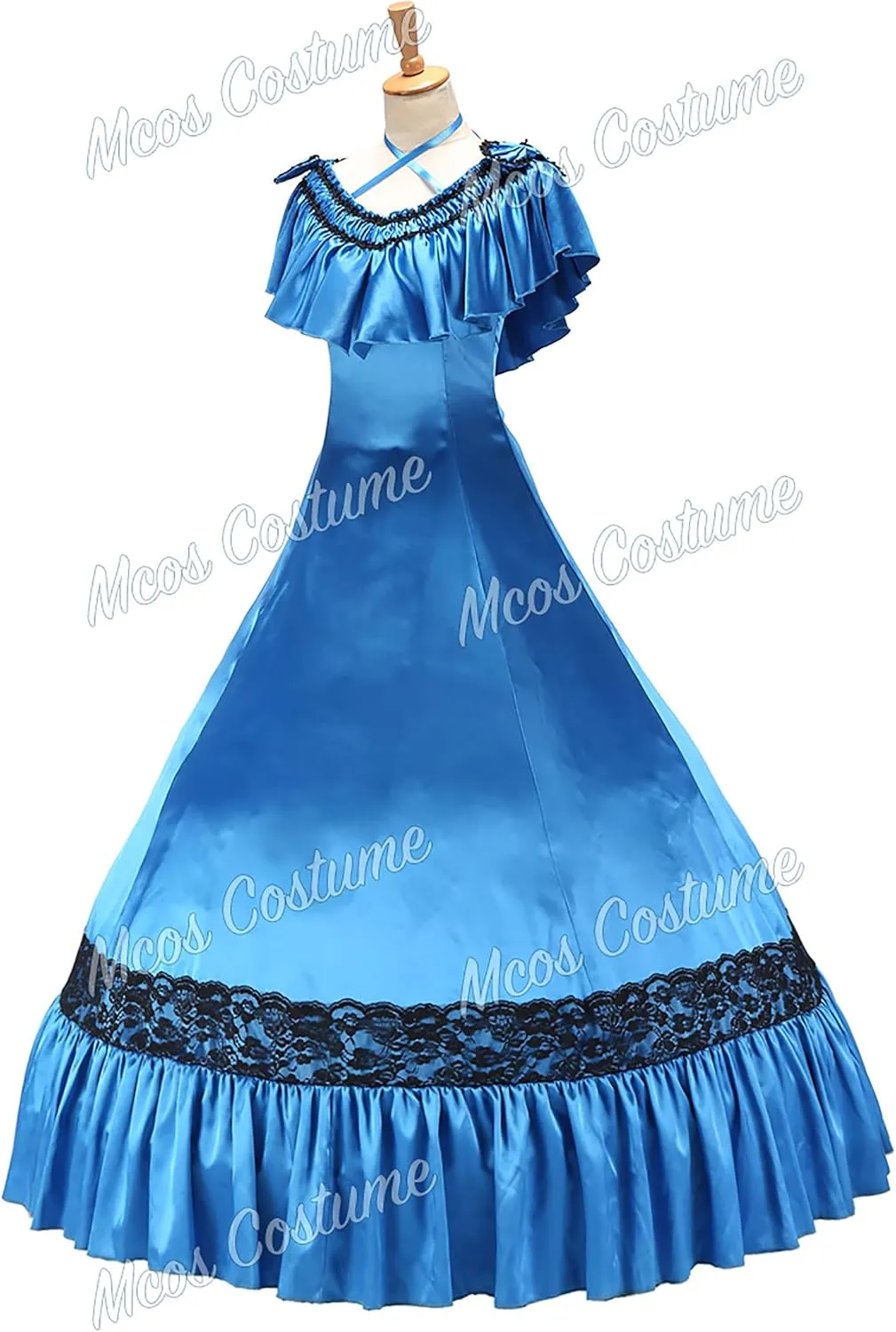Gorgeous Herrlich Elegant Lolita Doll Neck Strap Lace Ball Gown Dress Blue
