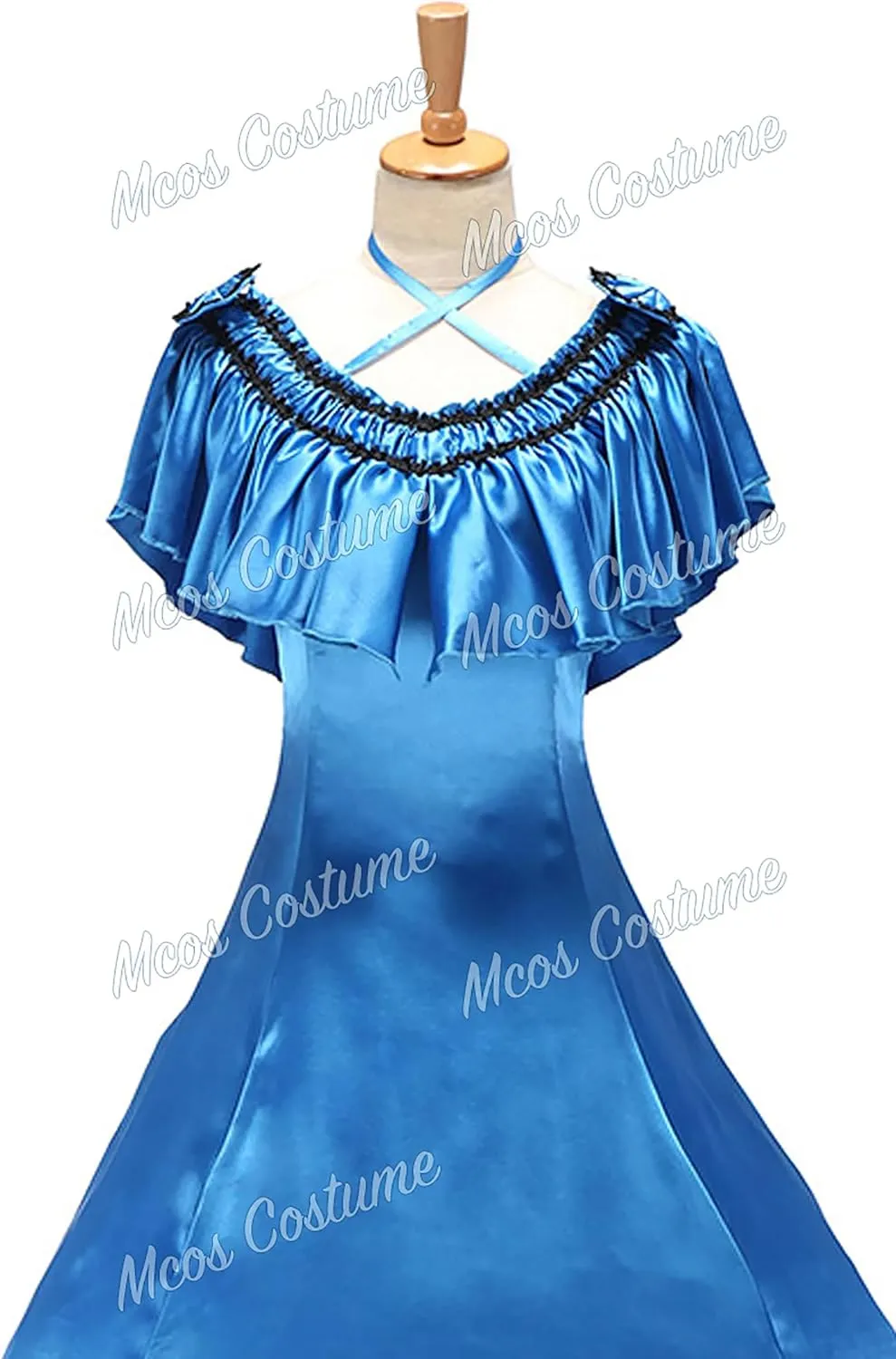 Gorgeous Herrlich Elegant Lolita Doll Neck Strap Lace Ball Gown Dress Blue