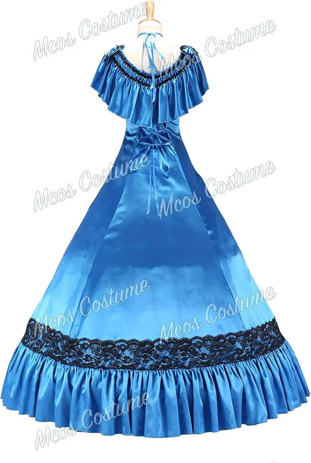 Gorgeous Herrlich Elegant Lolita Doll Neck Strap Lace Ball Gown Dress Blue