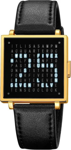 Gosasa Square Men's Luxury Watches Fashion Creative Multi - Functional Waterproof Wristwatch, Gold and Silver - Toned Leather Strap Gifts for Men