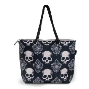 Gothic Black Skull Shoulder Beach Bag