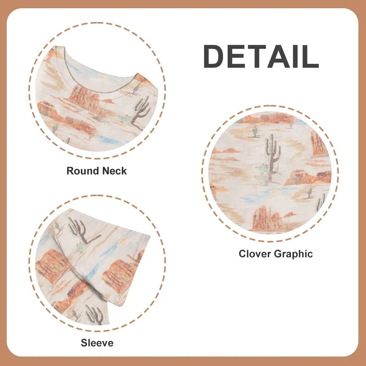 Graphic Shirts for Women Cactus Desert Graphic Tees Short Sleeve Tops