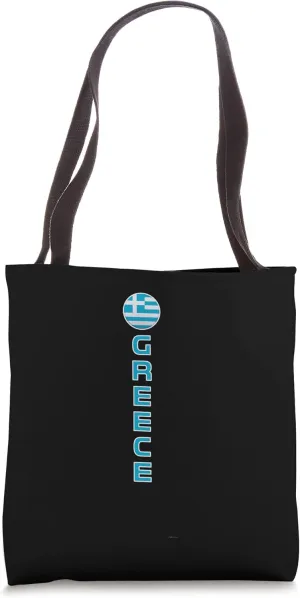 Greek Flag Round Modern Easy Read Vertical Greece Tote Bag