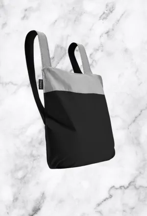 Grey & Black Backpack Tote Bag