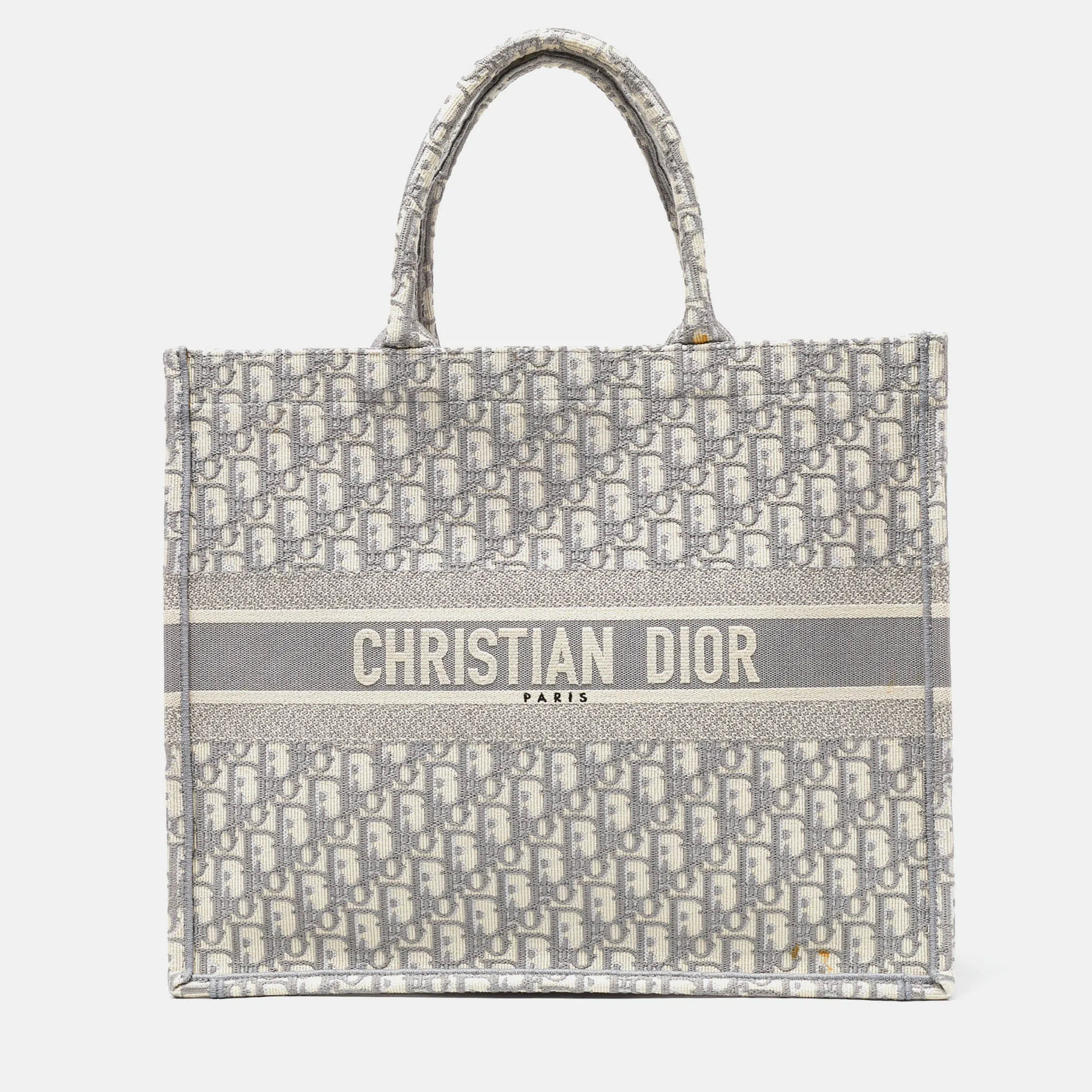 Grey Oblique Canvas Large Book Tote