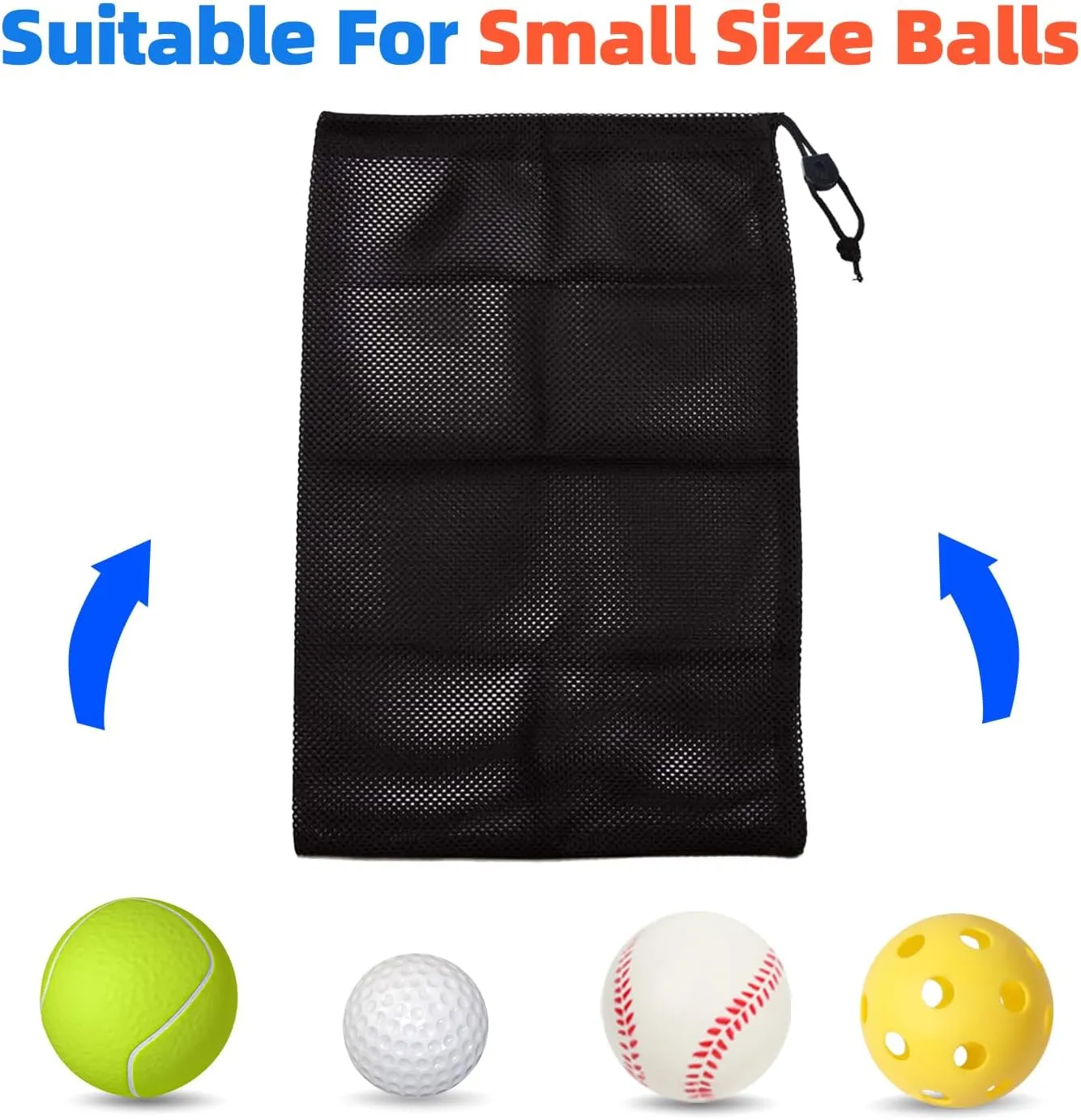 GSE Games & Sports Expert 6 Pack 18"x12" Black Mesh Drawstring Bag. Sports Equipment Storage Bag for Gym Gear, Beach Toys, Baseballs, Golf Balls, Soft Balls, Laundry Bag