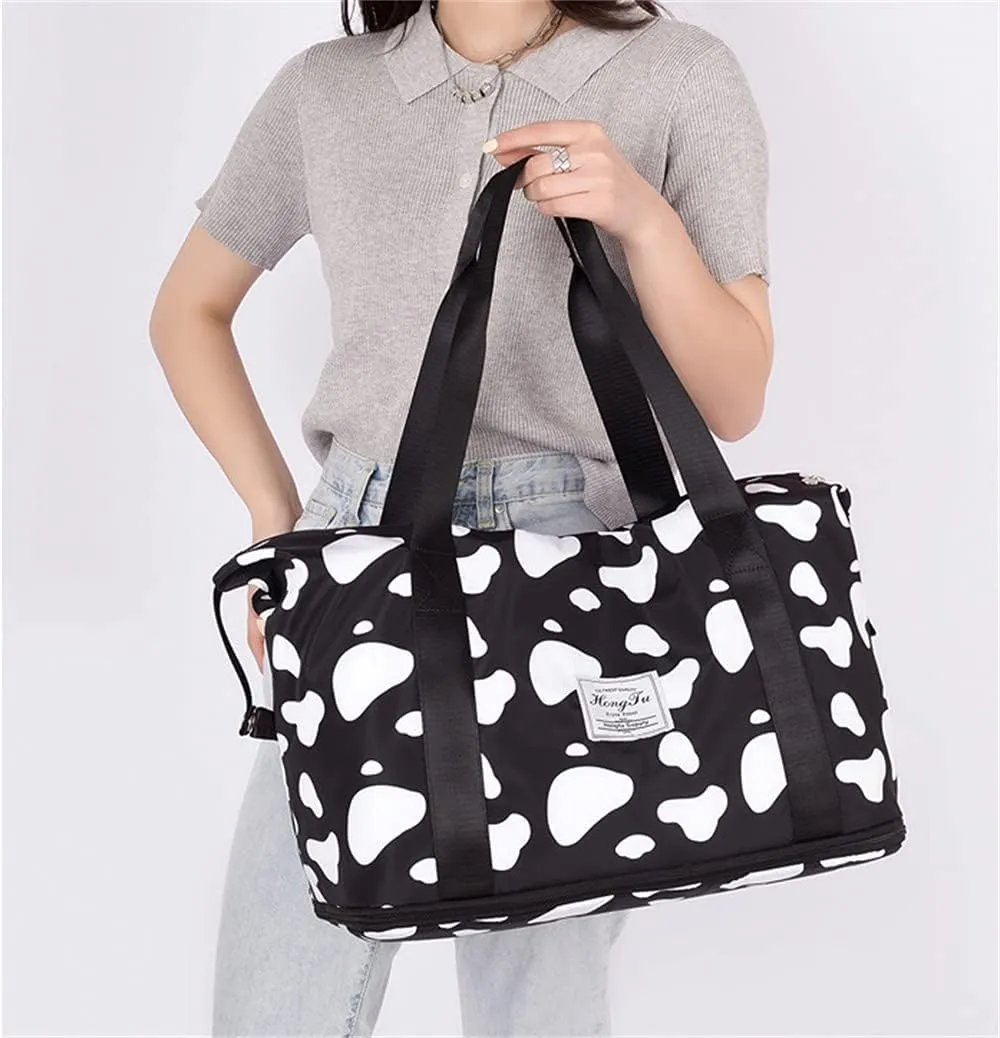 Gym Bag Expandable Tote Bag for Women Travel Duffle Bag Weekender Overnight Bag for Women with Dry Wet Pocket (Multi 2)
