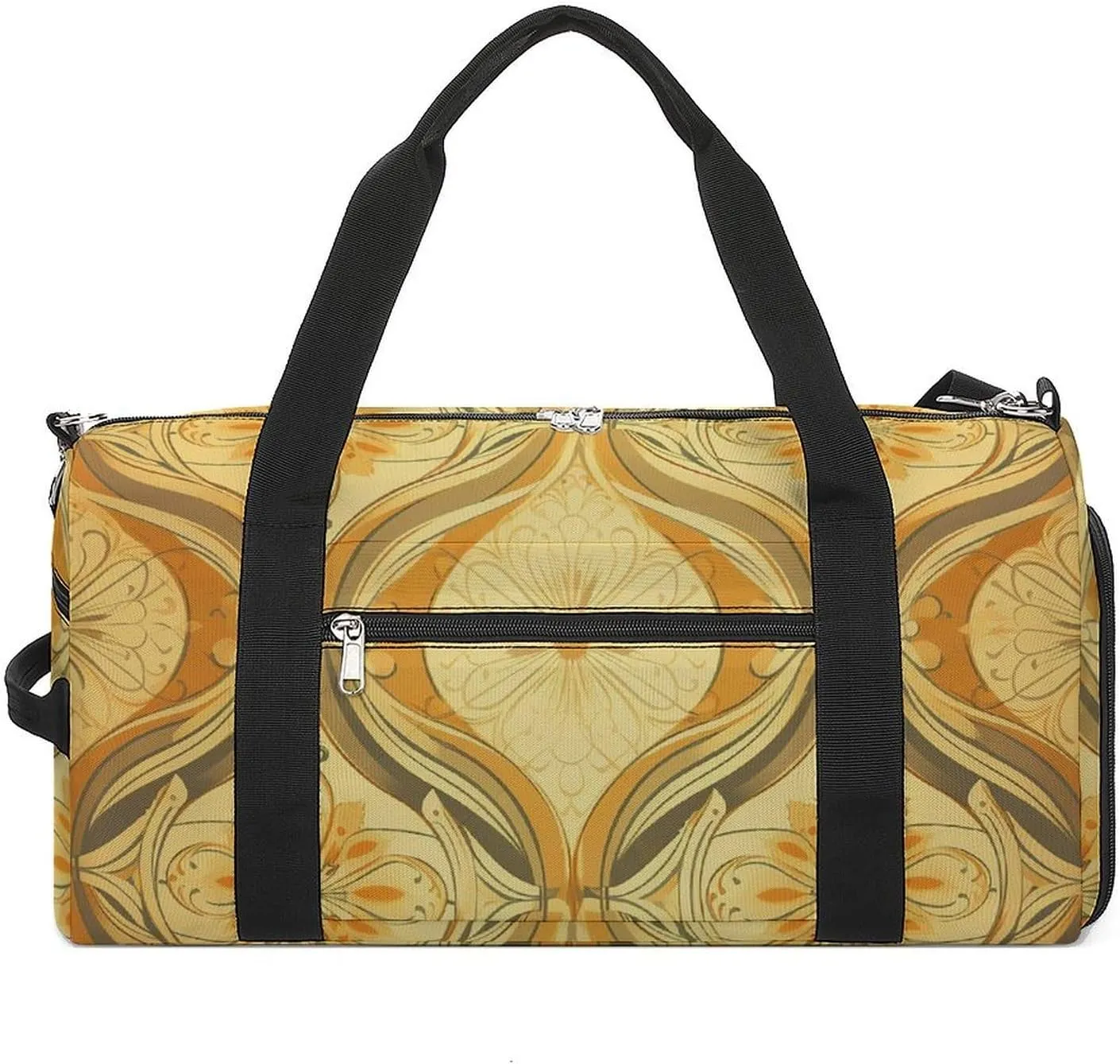 Gym Bag Medieval Vintage Pattern Duffel Bag for Men Women Travel Overnight Bag with Shoe Compartment Workout Bags