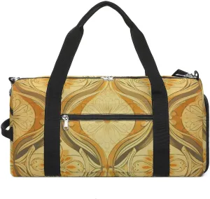 Gym Bag Medieval Vintage Pattern Duffel Bag for Men Women Travel Overnight Bag with Shoe Compartment Workout Bags