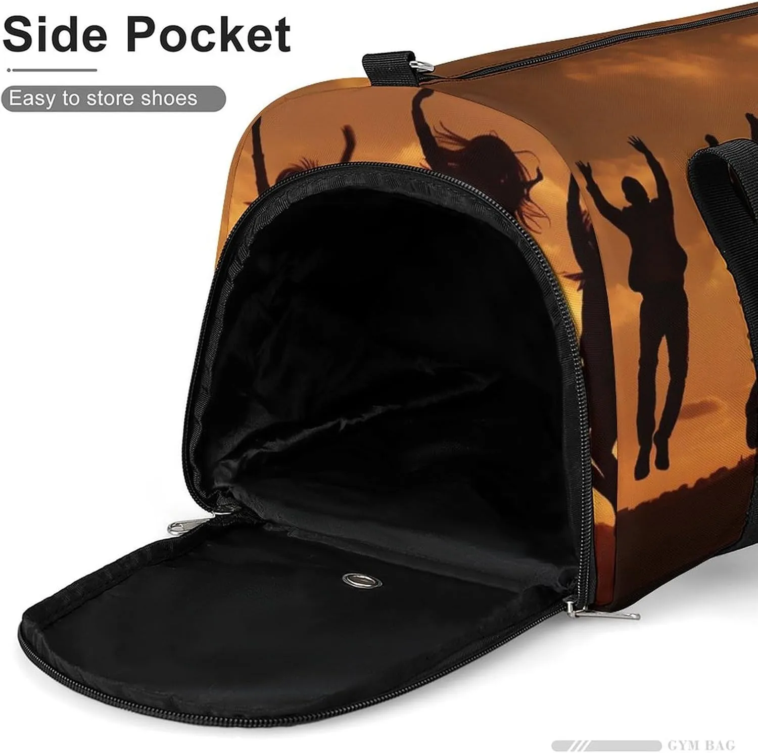Gym Bag People Jump Into The Air Duffel Bag for Men Women Travel Overnight Bag with Shoe Compartment Workout Bags