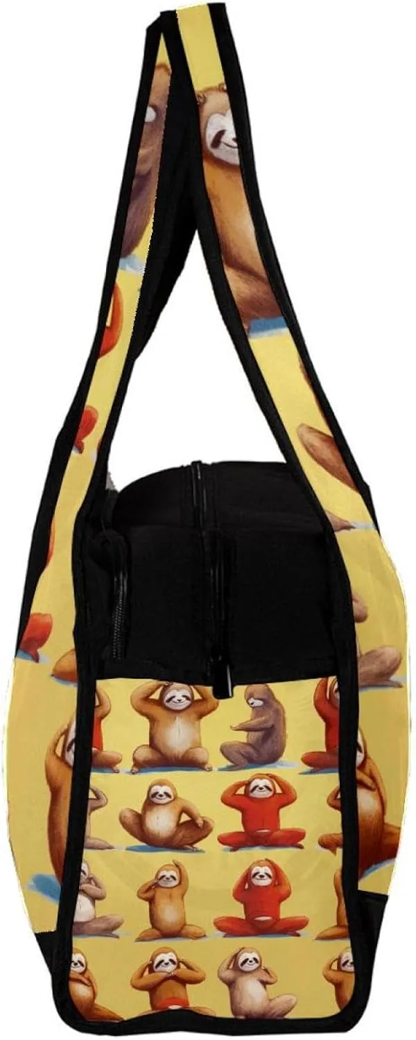 Gym Bags for Men,Travel Duffel Bags for Women,Exercise Funny Sloth Yoga,Workout Bag