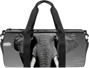 Gym Bags for Women,Duffle Bag for Travel,Asian Elephant Face Portrait,Gym Bag for Men