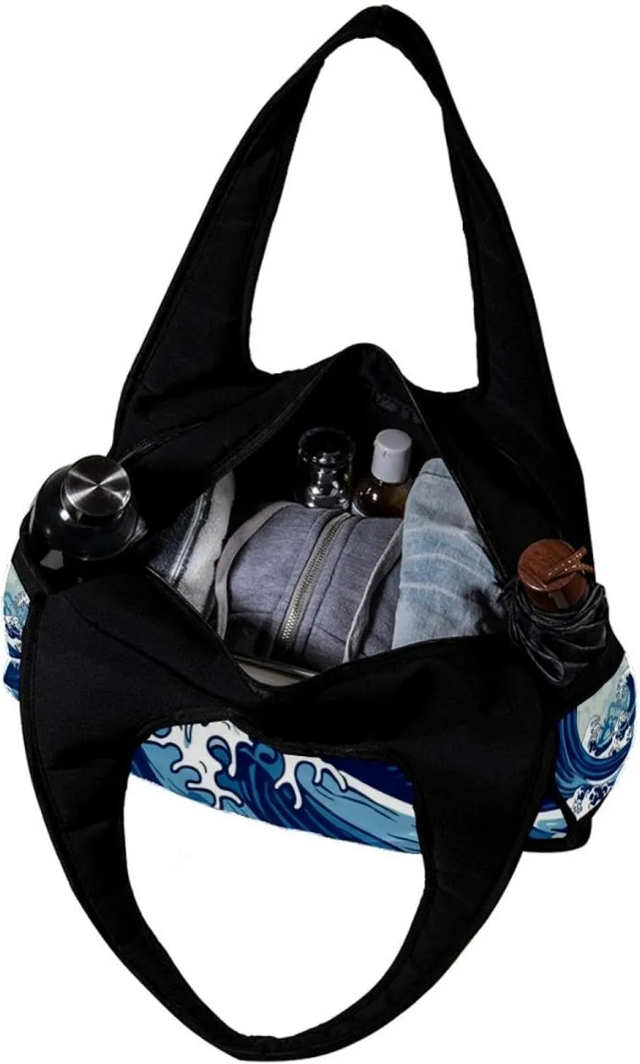 Gym Bags for Women,Duffle Bag for Travel,Blue Waves Abstract Ocean,Gym Bag for Men