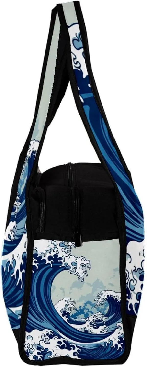 Gym Bags for Women,Duffle Bag for Travel,Blue Waves Abstract Ocean,Gym Bag for Men