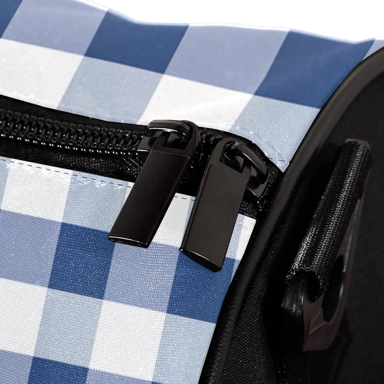 Gym Bags for Women,Duffle Bag for Travel,Blue White Plaid,Gym Bag for Men