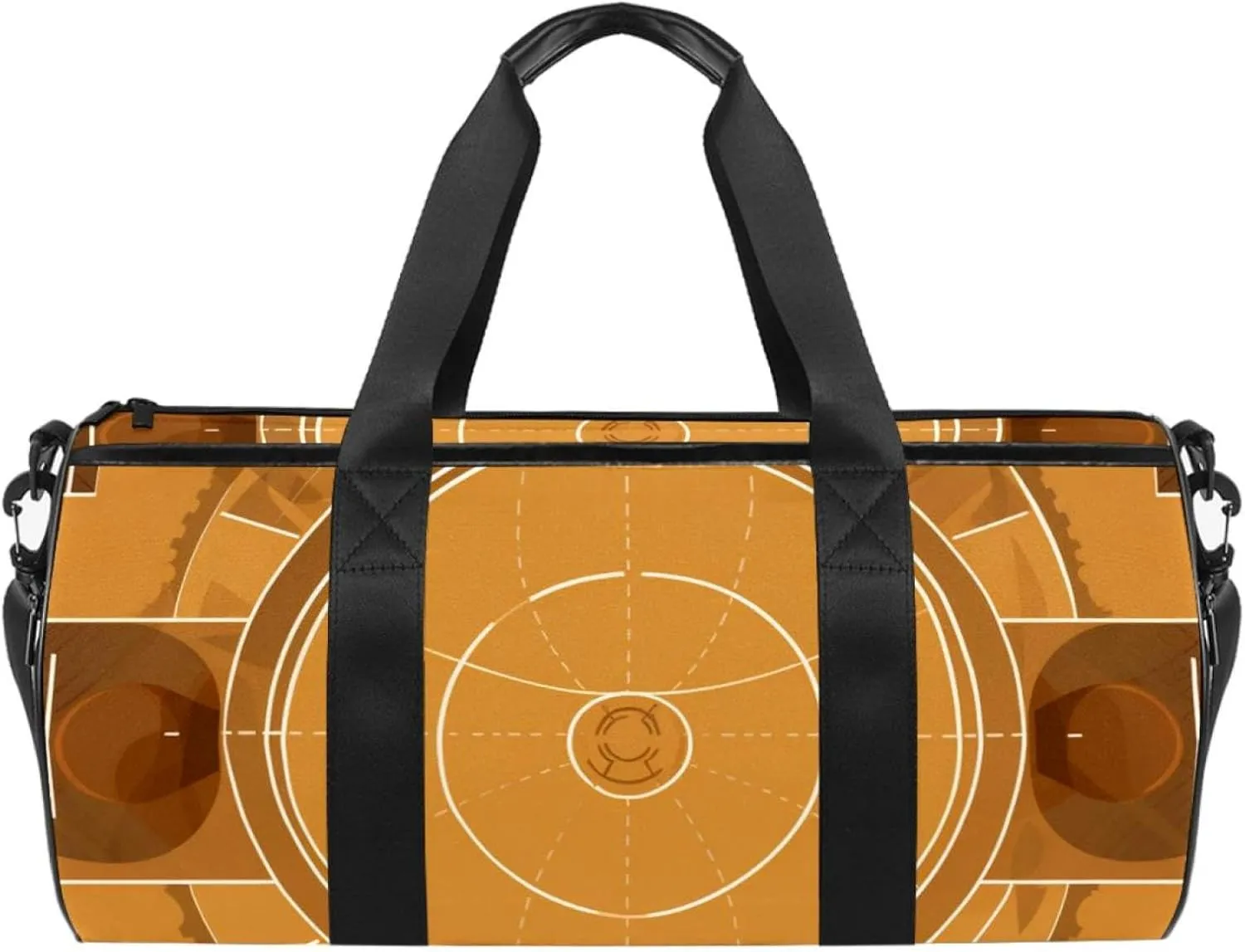Gym Bags for Women,Duffle Bag for Travel,Brown Basketball Field,Gym Bag for Men