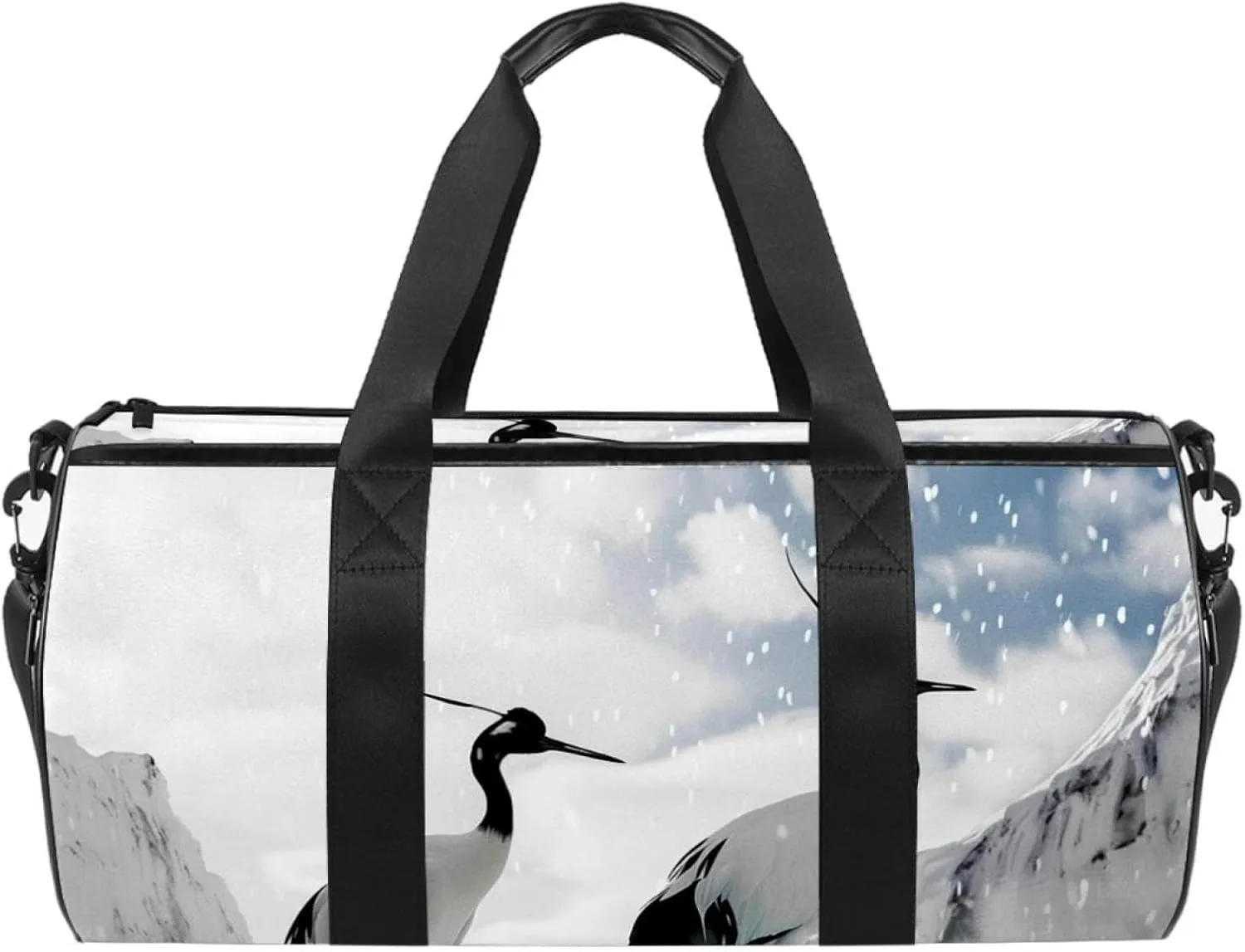 Gym Bags for Women,Duffle Bag for Travel,Crane Bird Blue Sky,Gym Bag for Men
