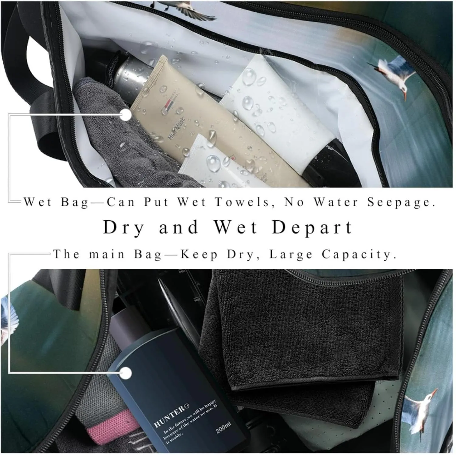Gym Bags for Women,Duffle Bag for Travel,Crane Portrait,Gym Bag for Men