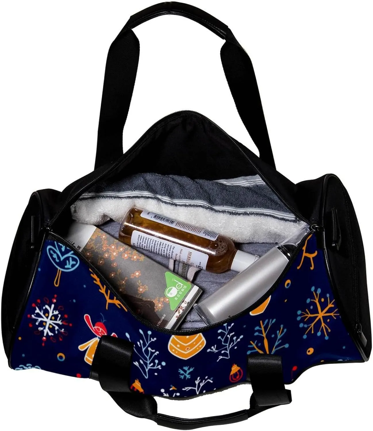 Gym Bags for Women,Duffle Bag for Travel,Deer Snowflake Angle Christmas,Gym Bag for Men