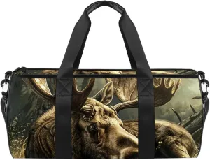 Gym Bags for Women,Duffle Bag for Travel,Elk Wild Life Painting,Gym Bag for Men