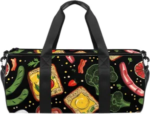 Gym Bags for Women,Duffle Bag for Travel,Food Breakfast,Gym Bag for Men