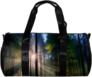 Gym Bags for Women,Duffle Bag for Travel,Forest Trees Nature Sunlight,Gym Bag for Men