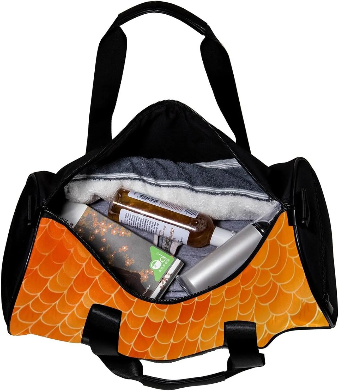 Gym Bags for Women,Duffle Bag for Travel,Scale Orange Mermaid Ocean,Gym Bag for Men