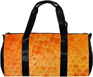 Gym Bags for Women,Duffle Bag for Travel,Scale Orange Mermaid Ocean,Gym Bag for Men