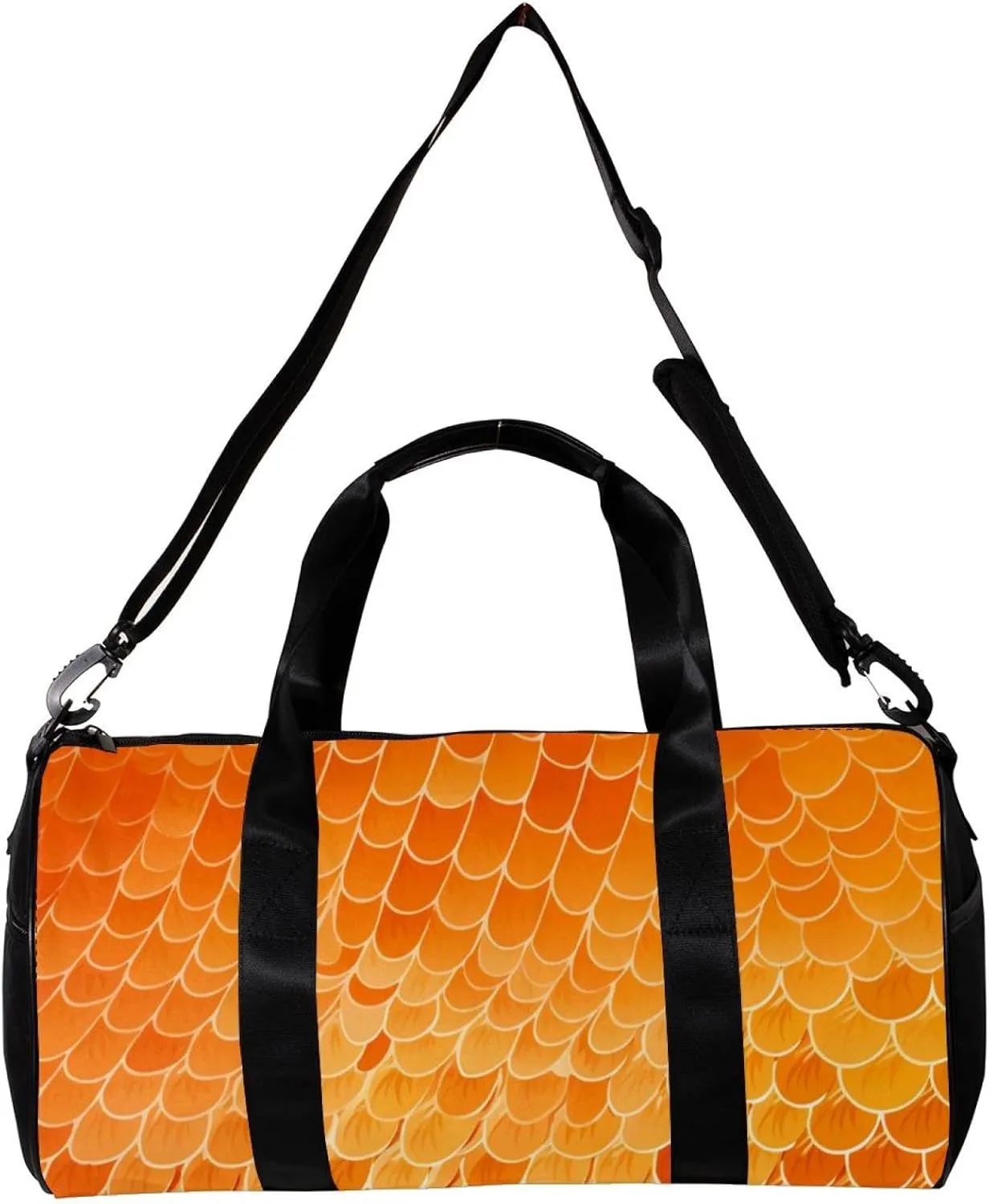 Gym Bags for Women,Duffle Bag for Travel,Scale Orange Mermaid Ocean,Gym Bag for Men