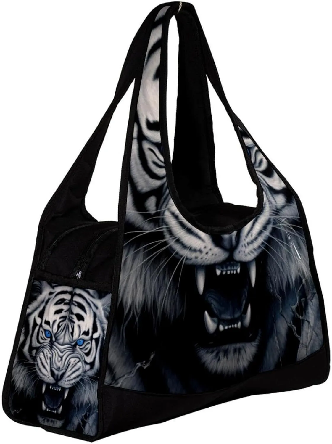 Gym Bags for Women,Duffle Bag for Travel,Scary Tiger Portrait,Gym Bag for Men