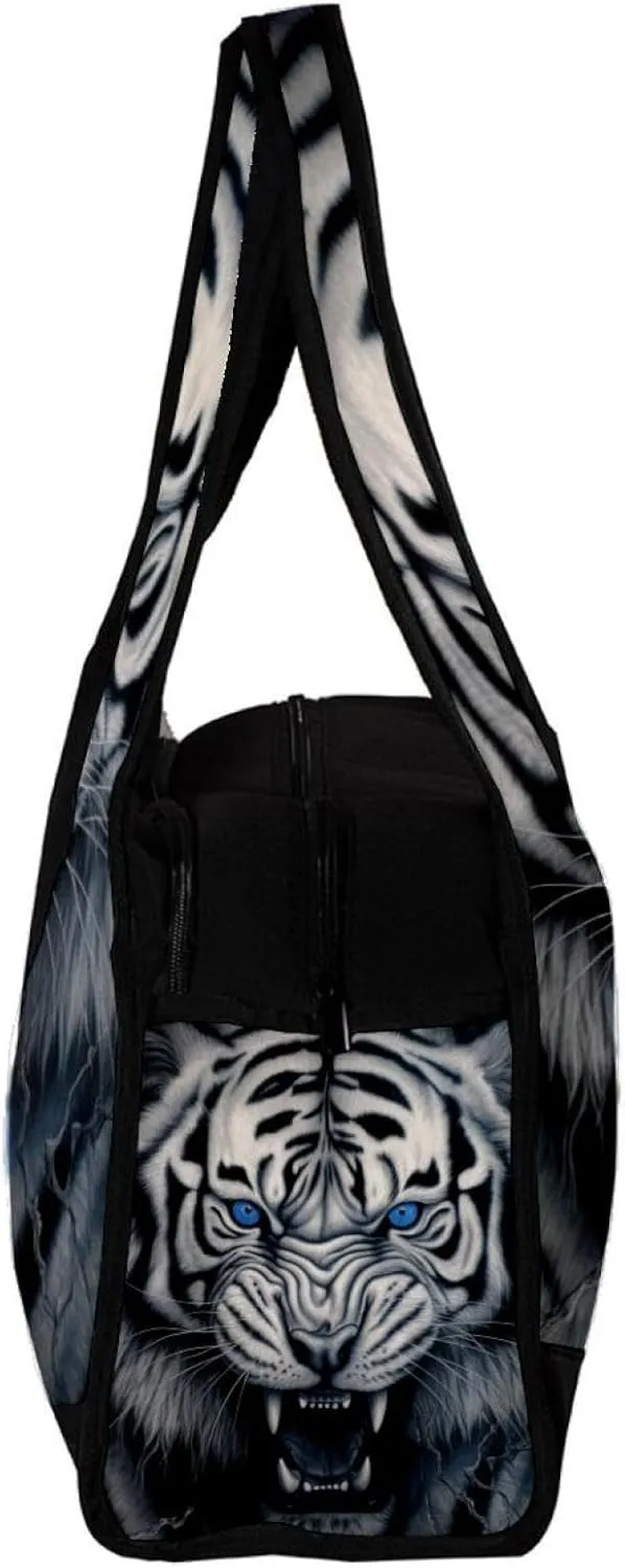 Gym Bags for Women,Duffle Bag for Travel,Scary Tiger Portrait,Gym Bag for Men