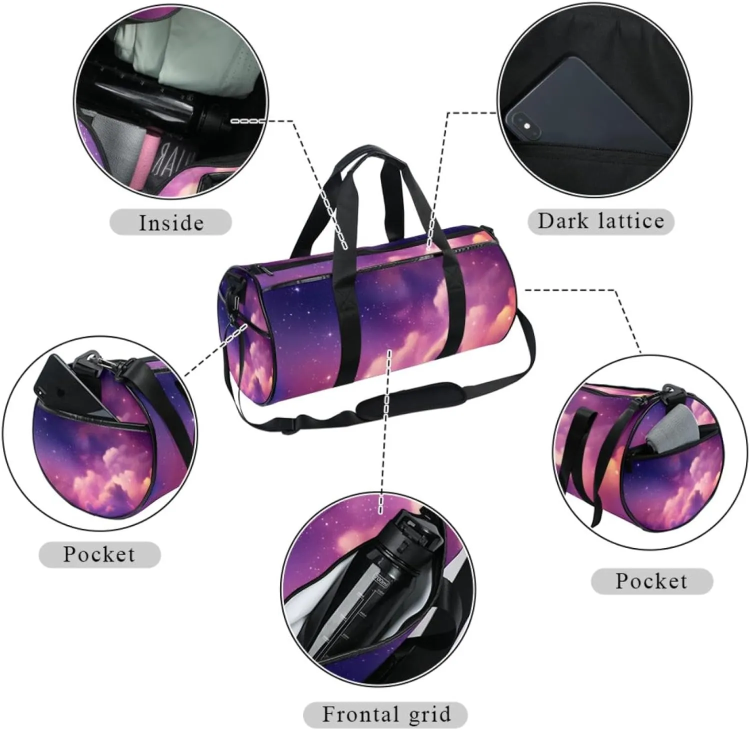 Gym Bags for Women,Duffle Bag for Travel,Universe Stars Galaxy,Gym Bag for Men