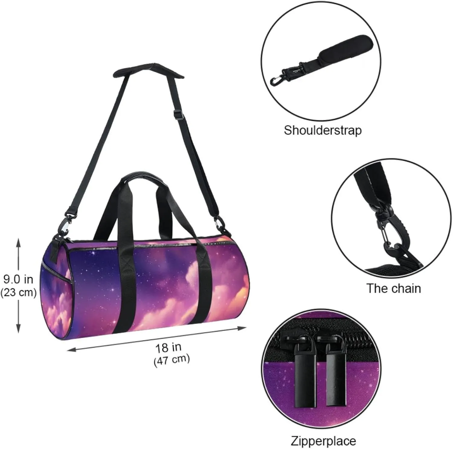 Gym Bags for Women,Duffle Bag for Travel,Universe Stars Galaxy,Gym Bag for Men