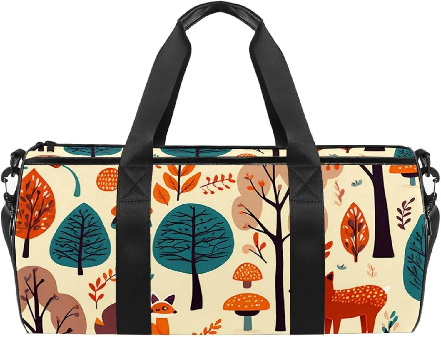 Gym Bags for Women,Duffle Bag for Travel,Woodland Bird Plant,Gym Bag for Men