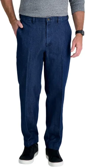 Haggar Men's Casual Classic Fit Denim Trouser Pant-Regular and Big & Tall Sizes