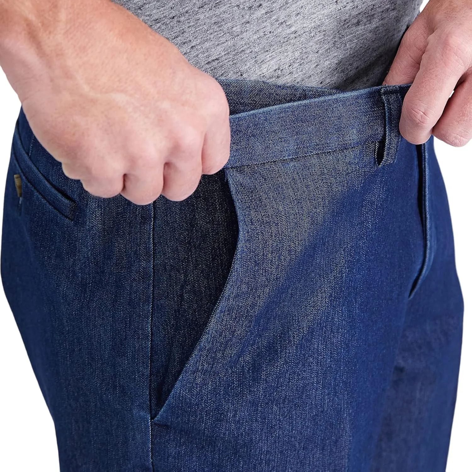 Haggar Men's Casual Classic Fit Denim Trouser Pant-Regular and Big & Tall Sizes