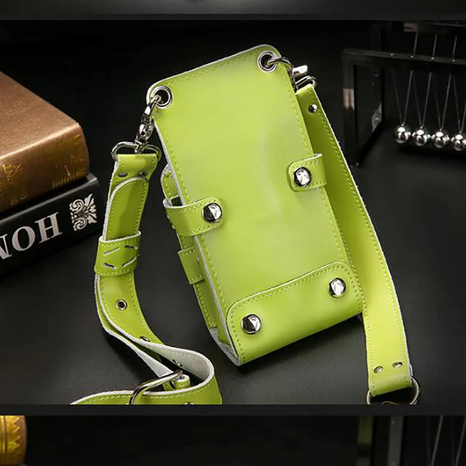 Hair Cutting Shear Genuine Leather Scissors Bag Barber Hair Stylist Waist Shoulder Pouch Novelty Hairdressing Tool Organizer Case C