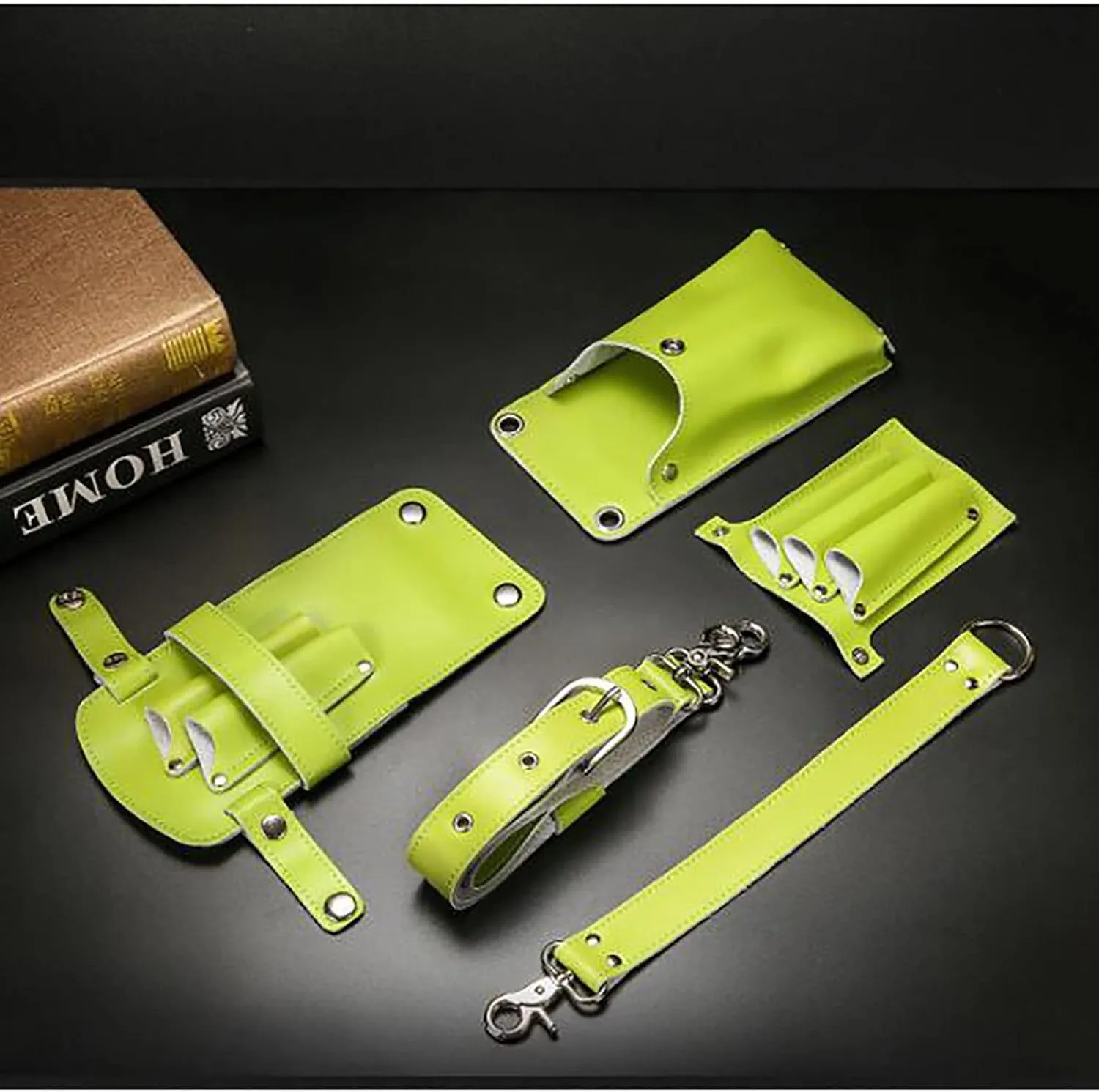 Hair Cutting Shear Genuine Leather Scissors Bag Barber Hair Stylist Waist Shoulder Pouch Novelty Hairdressing Tool Organizer Case C