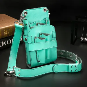 Hair Cutting Shear Genuine Leather Scissors Bag Barber Hair Stylist Waist Shoulder Pouch Novelty Hairdressing Tool Organizer Case C