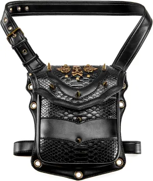 Halloween Punk Waist Bag Drop Leg Bag Outdoor Bike Motorcycle Cycling Hiking Pack Utility Shoulder Crossbody