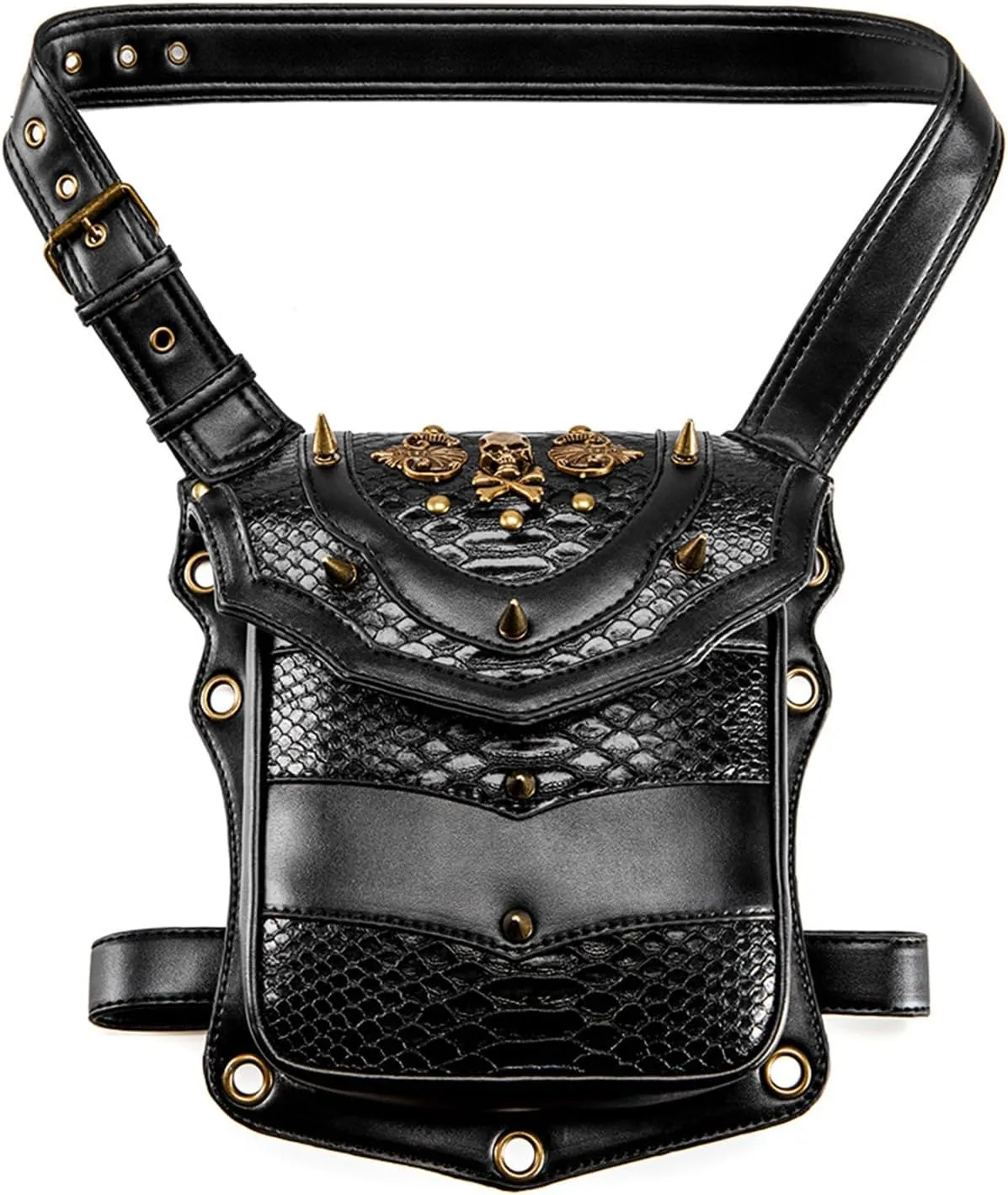 Halloween Punk Waist Bag Drop Leg Bag Outdoor Bike Motorcycle Cycling Hiking Pack Utility Shoulder Crossbody