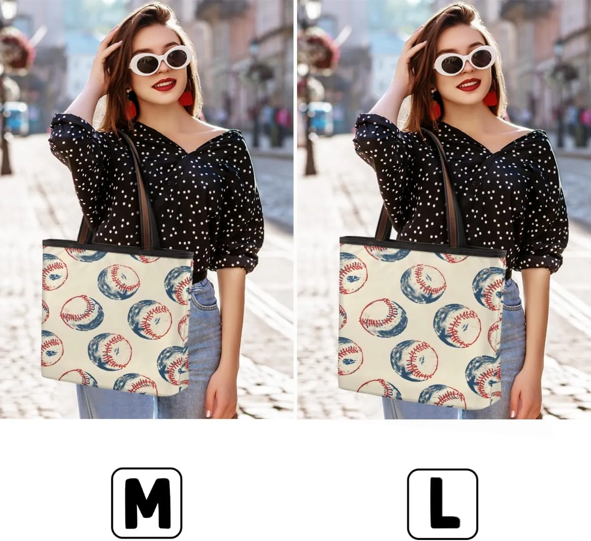 Hand-drawn Baseballs Tote Bag Tote Purse for Women with Zipper Womens Handbags for Work Travel