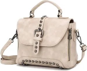 Handbag and Purse for Women PU Leather Crossbody Bag Rivets Satchel Fashion Shoulder Bag Top-Handle Tote