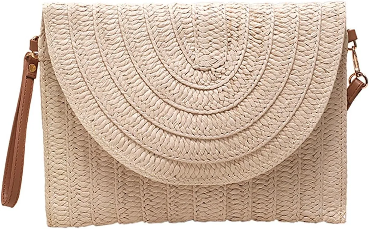 Handheld Bag Single Shoulder Crossbody Paper Debate Bag Casual Woven Women's Bag Womens Computer Bags (White, One Size)