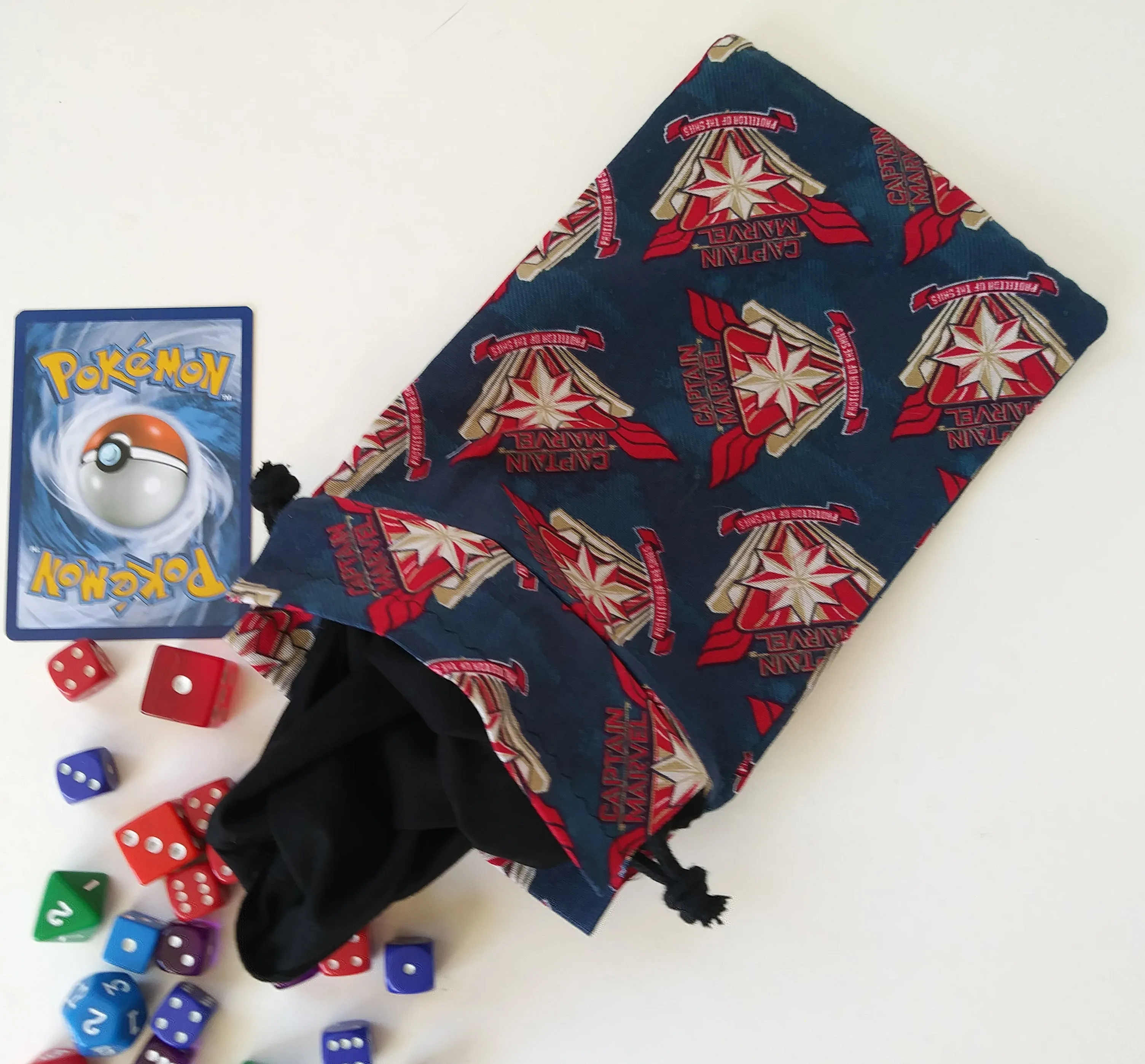 Handmade Drawstring bag - Captain Marvel Bag
