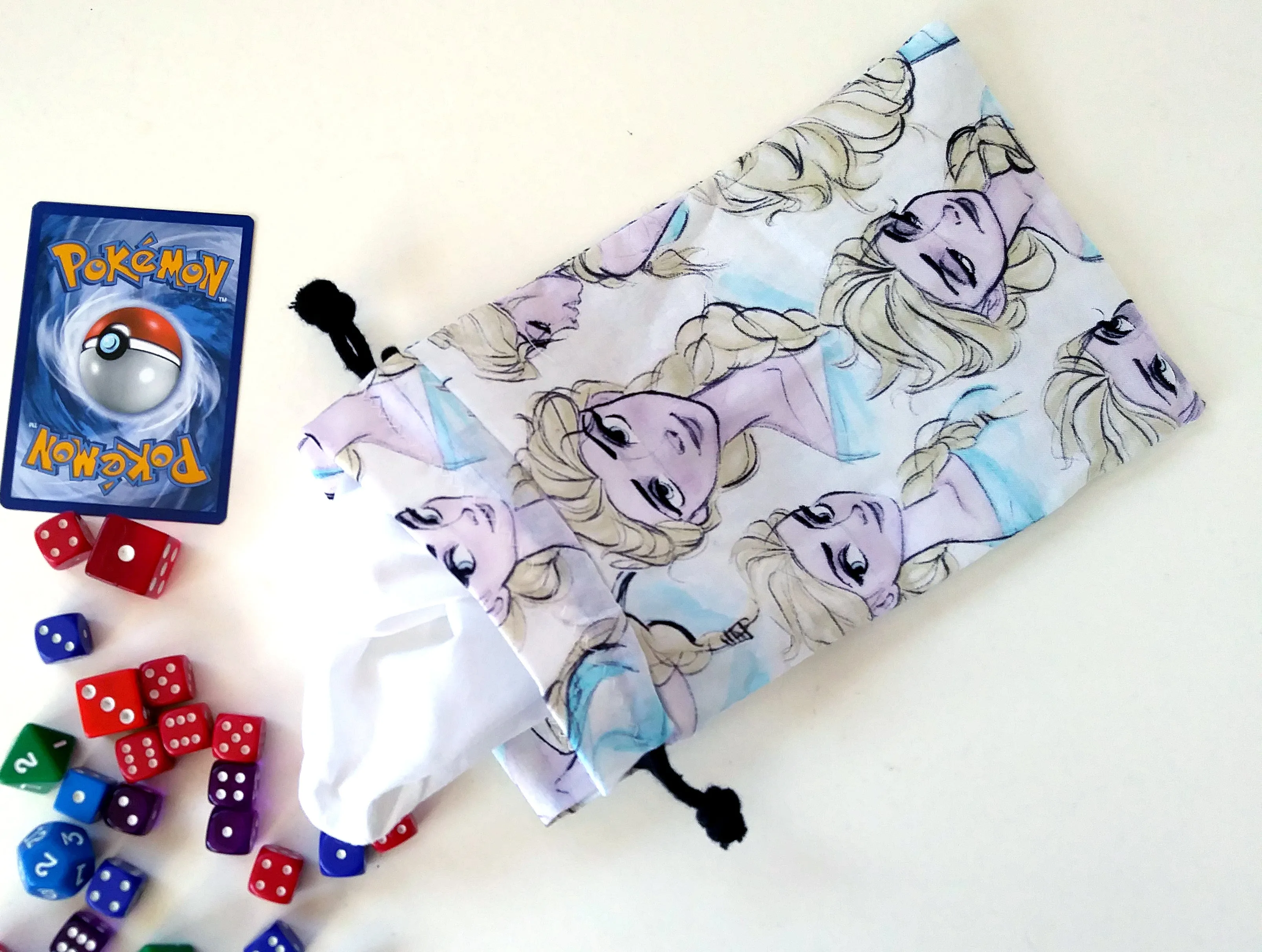 Handmade Drawstring bag - Elsa Frozen Faces