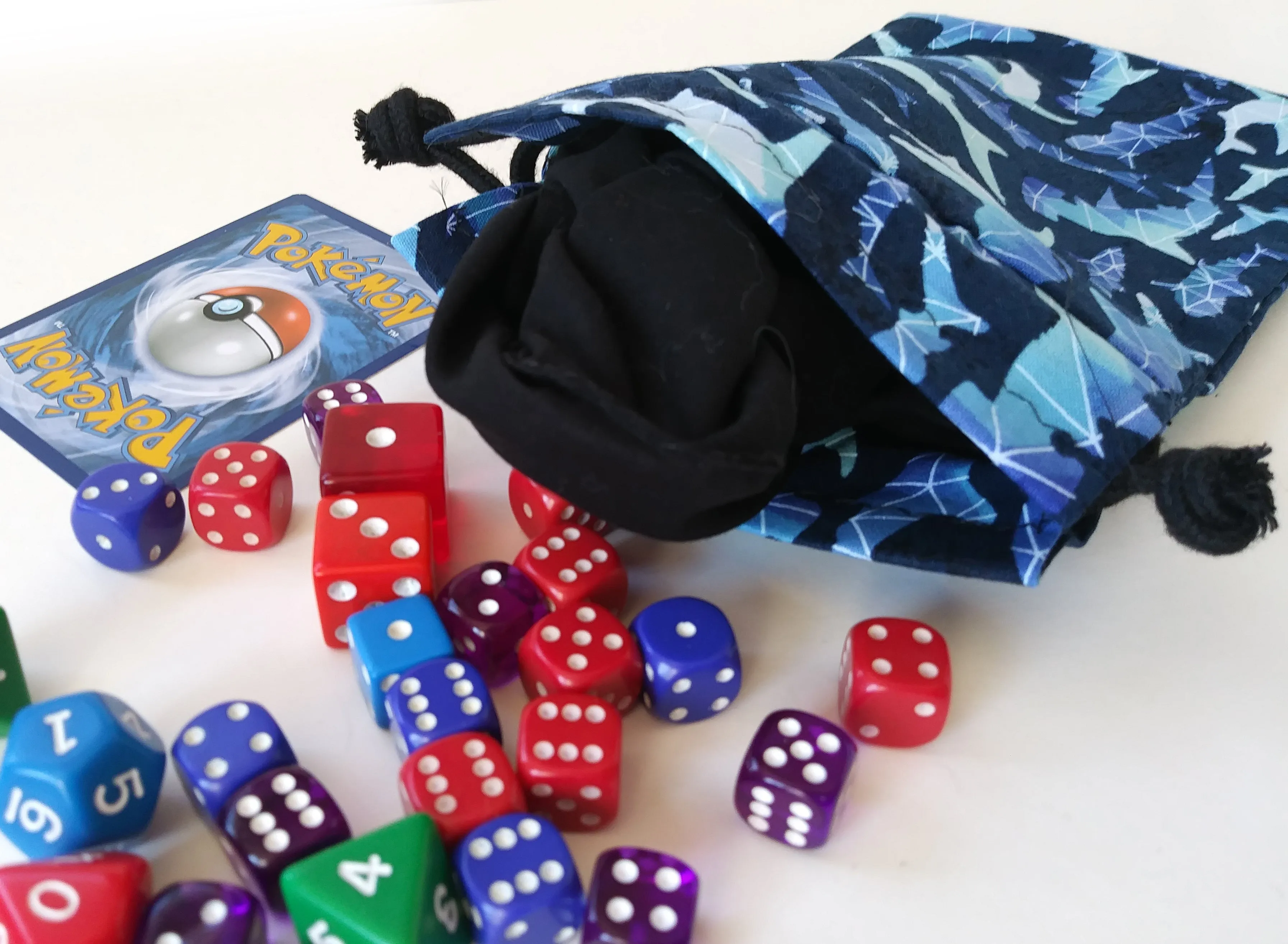 Handmade Drawstring bag - Geometric Shark Galaxy